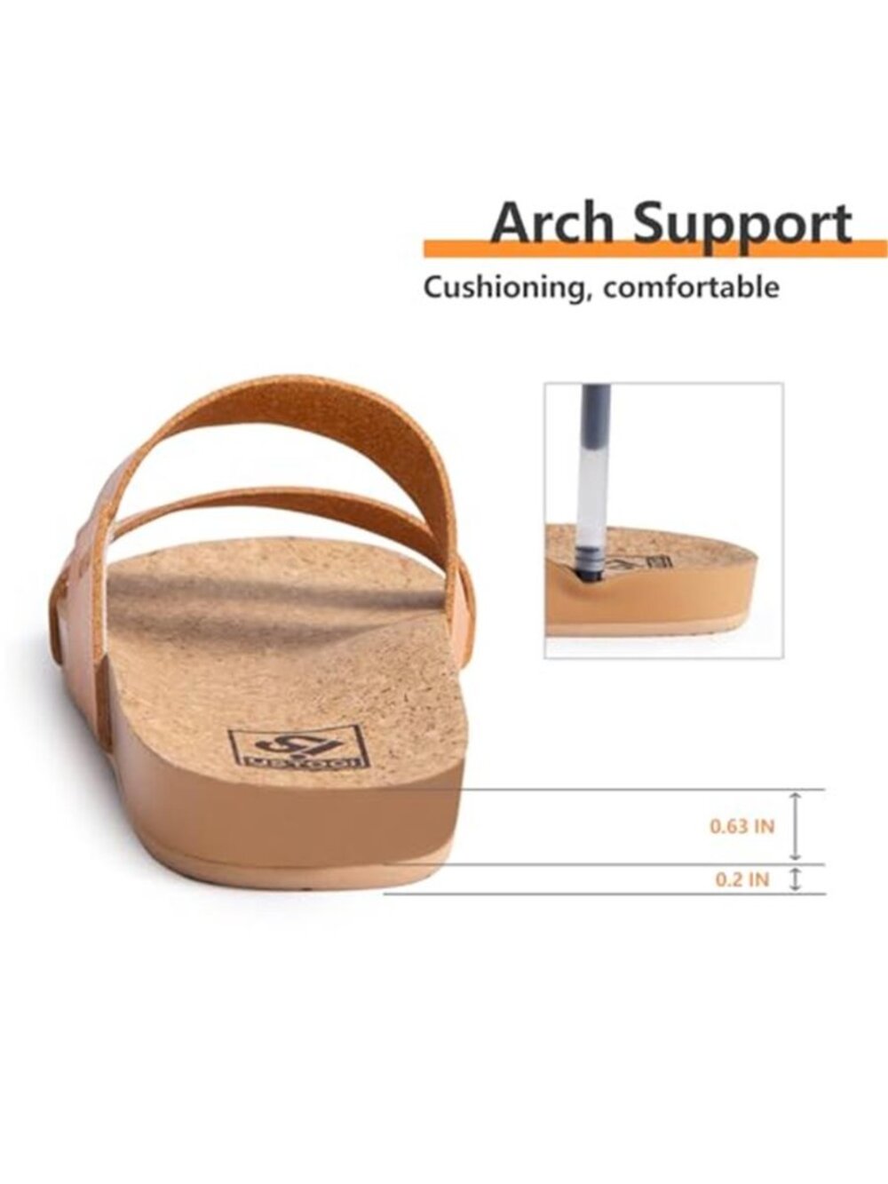 Platform Sandals Women Arch Support Beach Slides Orthotic Summer - Picture 6 of 6